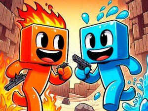 Fire and Water Blockman Adventure Co-op Game