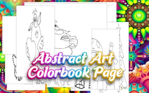 Abstract Art Colorbook Page - Free Coloring Game