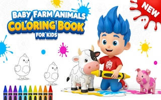 Baby Farm Animals Coloring Book for Kids - Free Online Coloring Game